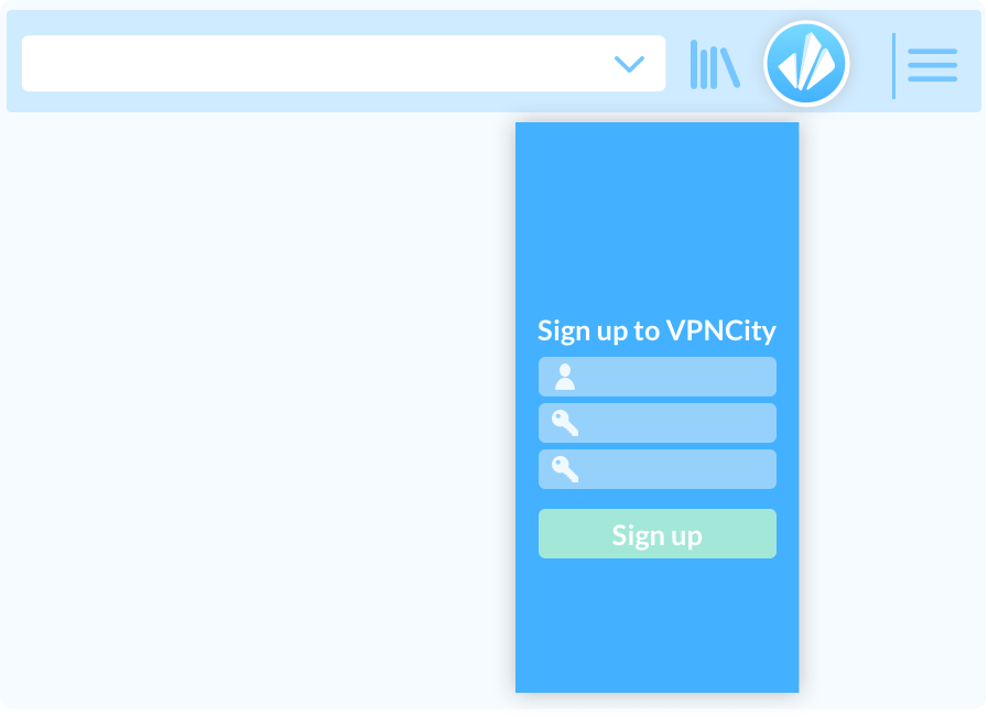 VPNCity desktop register image