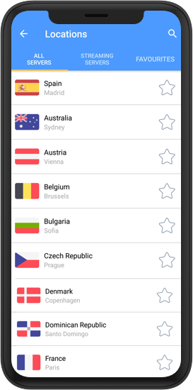 VPNCity app locations